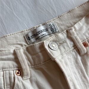 Stradivarius Cream Denim Jeans